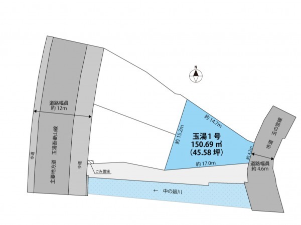 松江市玉湯町玉造、土地の間取り画像です