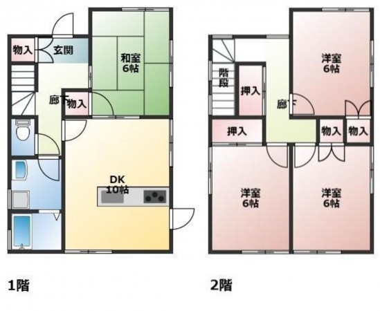 鳥取市面影、中古一戸建ての間取り画像です
