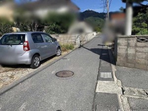 境港市上道町、土地の前面道路を含む現地写真画像です