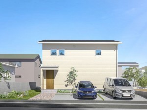 米子市新開、新築一戸建ての完成予想図（外観）画像です