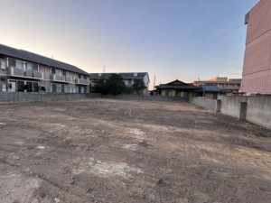 米子市皆生新田、土地の前面道路を含む現地写真画像です