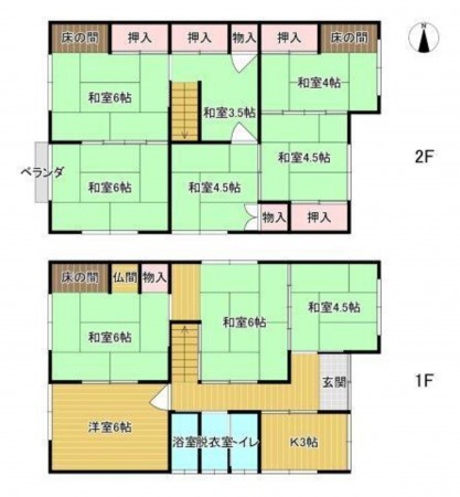 岩美郡岩美町大字田後、中古一戸建ての間取り画像です