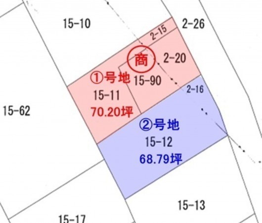 米子市宗像、土地の間取り画像です