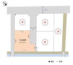 米子市富益町、土地の間取り画像です