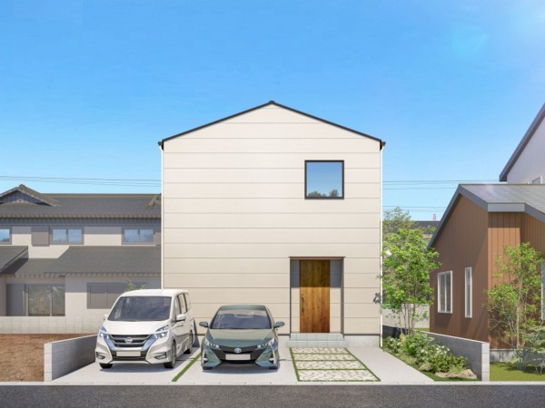 鳥取市卯垣、新築一戸建ての完成予想図（外観）画像です