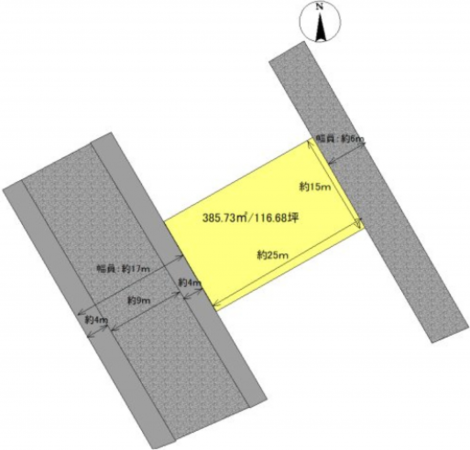 境港市夕日ケ丘、土地の間取り画像です