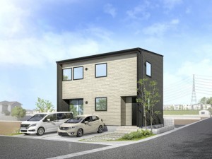 松江市法吉町、新築一戸建ての完成予想図（外観）画像です