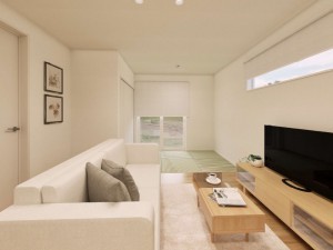松江市法吉町、新築一戸建ての居間画像です