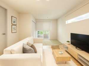 松江市法吉町、新築一戸建ての居間画像です