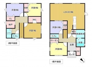 松江市南平台、中古一戸建ての間取り画像です