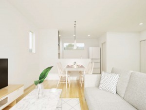鳥取市西品治、新築一戸建ての居間画像です