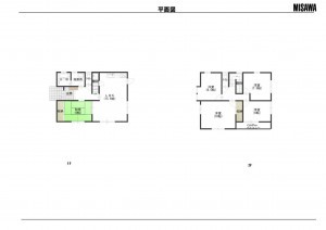 鳥取市美萩野、中古一戸建ての間取り画像です