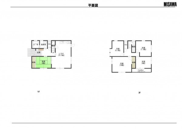 鳥取市美萩野、中古一戸建ての間取り画像です