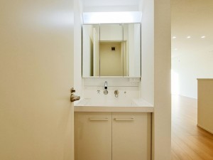 鳥取市古海、新築一戸建ての洗面画像です