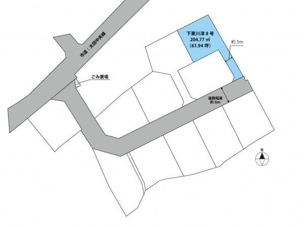 松江市下東川津町、土地の間取り画像です