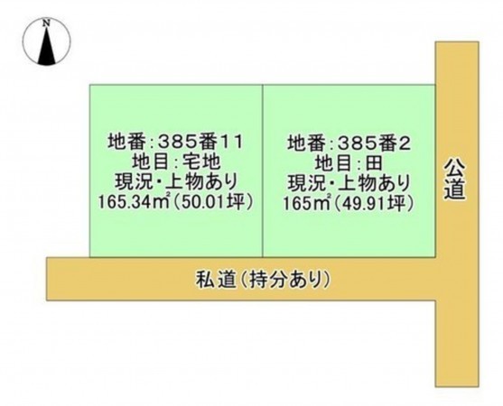 松江市東奥谷町、土地の間取り画像です