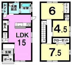 松江市南平台、新築一戸建ての間取り画像です