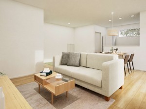 松江市雑賀町、新築一戸建ての居間画像です