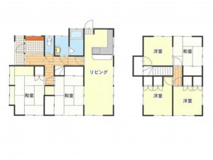 米子市旗ヶ崎、中古一戸建ての間取り画像です