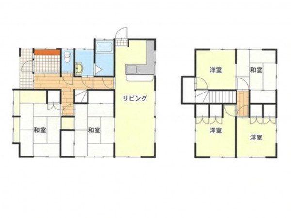 米子市旗ヶ崎、中古一戸建ての間取り画像です