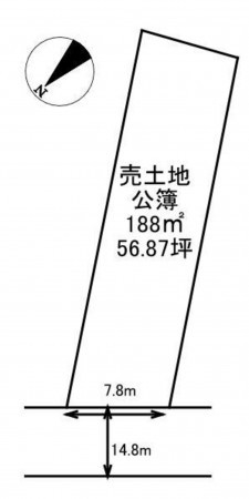 出雲市平田町、土地の間取り画像です