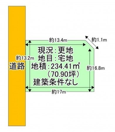 出雲市平田町、土地の間取り画像です