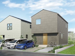 米子市新開、新築一戸建ての完成予想図（外観）画像です