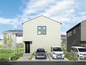 米子市新開、新築一戸建ての完成予想図（外観）画像です