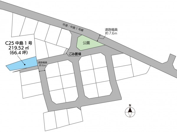 米子市中島、土地の間取り画像です