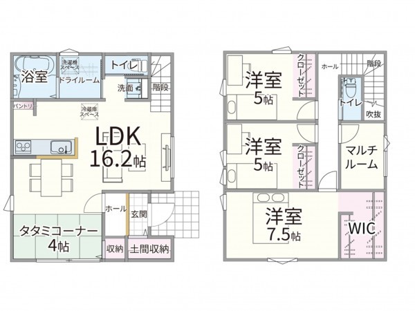 米子市尾高、土地の建築プラン例画像です