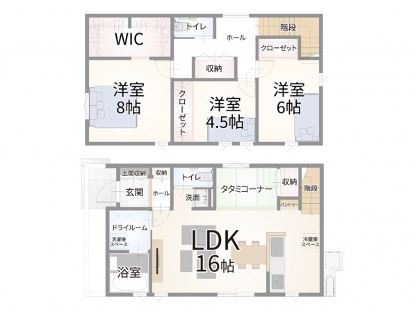 岩美郡岩美町大字大谷、土地の建築プラン例画像です