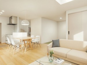 松江市法吉町、新築一戸建ての居間画像です