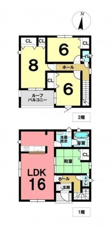出雲市渡橋町、新築一戸建ての間取り画像です
