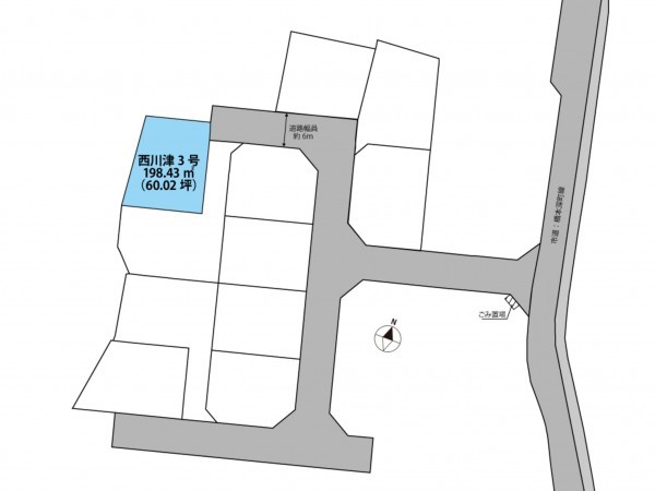 松江市西川津町、土地の間取り画像です
