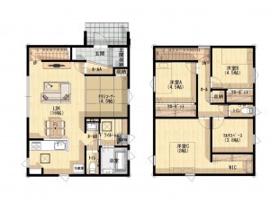 松江市西川津町、土地の建築プラン例画像です