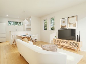 鳥取市浜坂、新築一戸建ての居間画像です