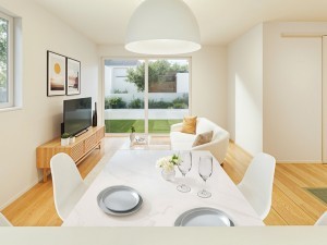 鳥取市浜坂、新築一戸建ての居間画像です