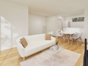 鳥取市浜坂、新築一戸建ての居間画像です