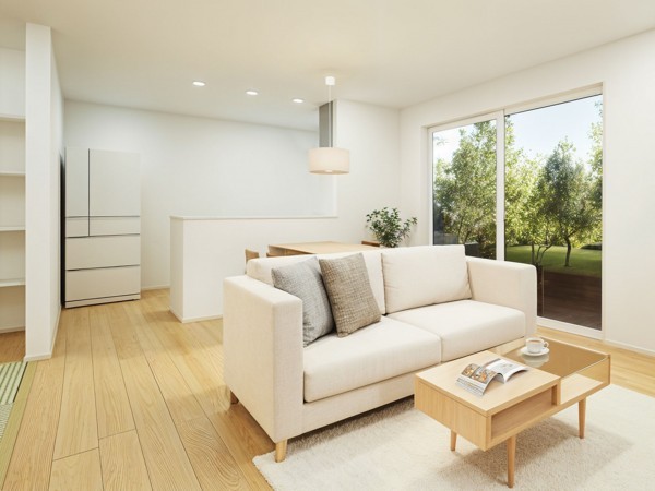 松江市西川津町、新築一戸建ての居間画像です