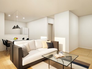 松江市西川津町、新築一戸建ての居間画像です