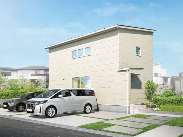 松江市西川津町、新築一戸建ての完成予想図（外観）画像です