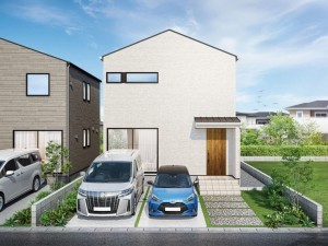 鳥取市浜坂、新築一戸建ての完成予想図（外観）画像です