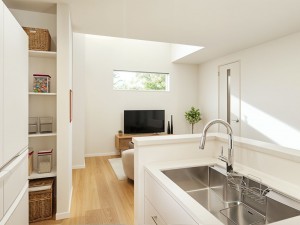 鳥取市浜坂、新築一戸建ての居間画像です