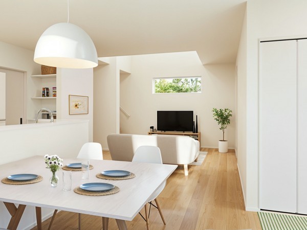 鳥取市浜坂、新築一戸建ての居間画像です