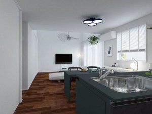 鳥取市浜坂、新築一戸建ての居間画像です