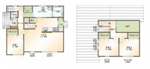 松江市八雲町東岩坂、新築一戸建ての間取り画像です