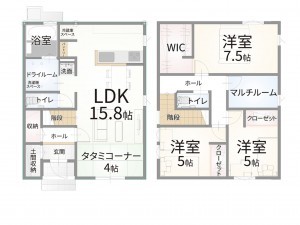 境港市上道町、土地の建築プラン例画像です