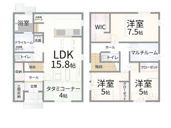 境港市上道町、土地の建築プラン例画像です