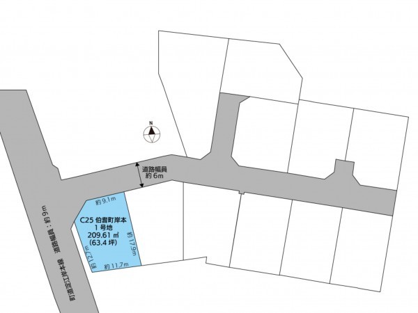 西伯郡伯耆町岸本、土地の間取り画像です