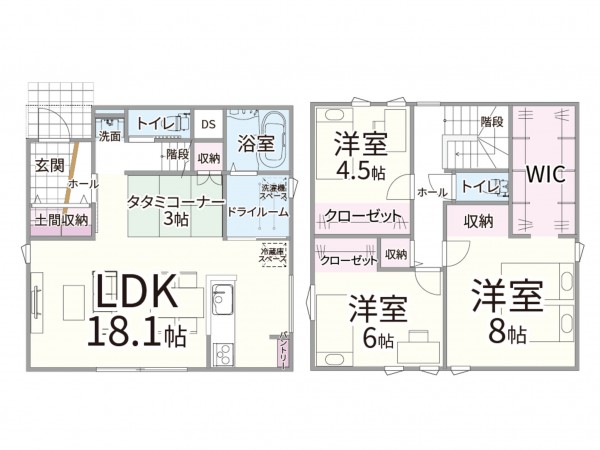 米子市旗ヶ崎、土地の建築プラン例画像です